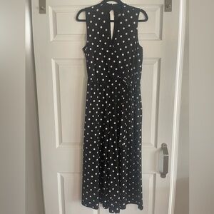 Sandra Darren Black and White Polka Dot Jumpsuit